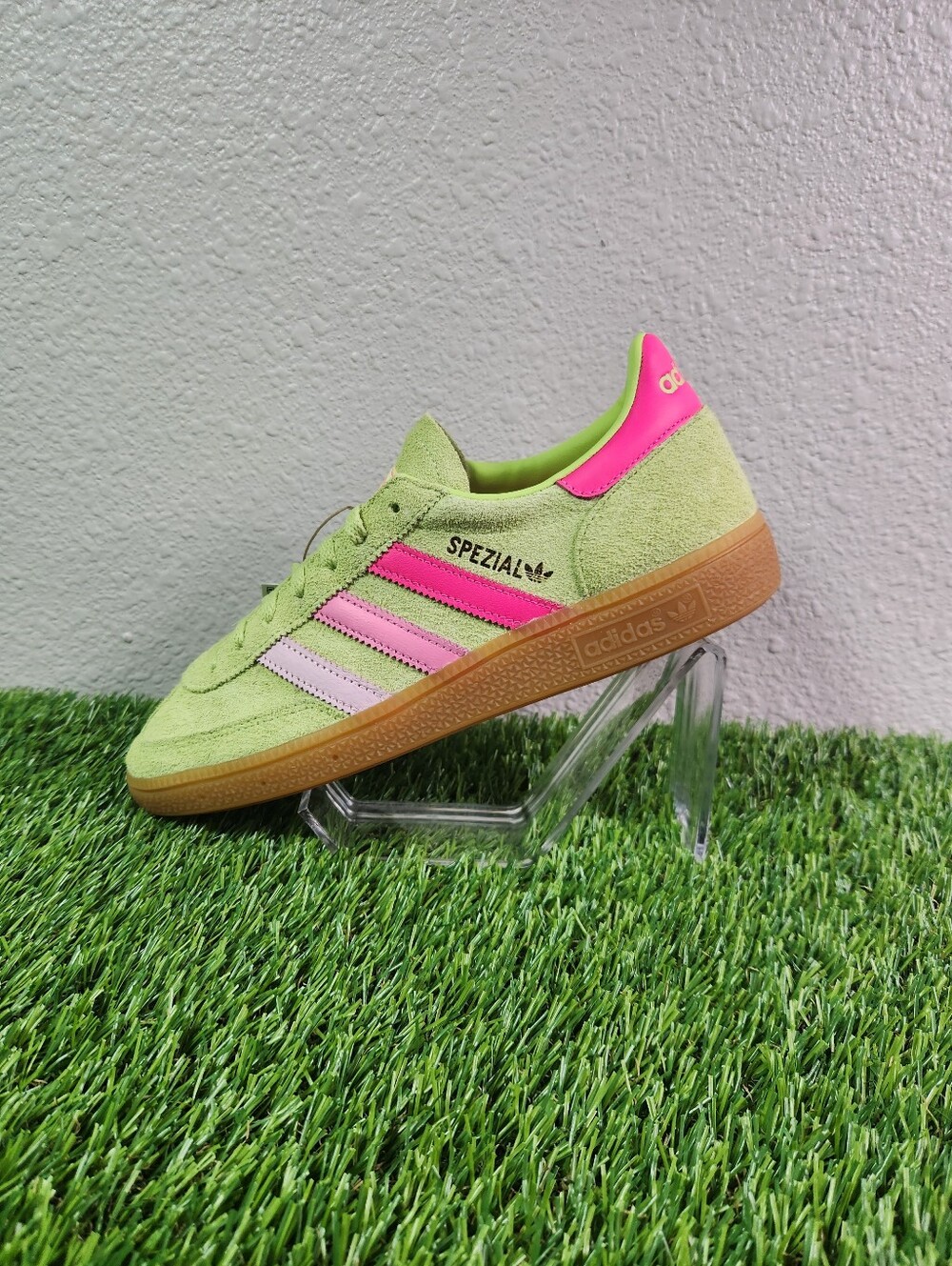 adidas Spezial Women's Lime Green & Pink Suede Sneaker
